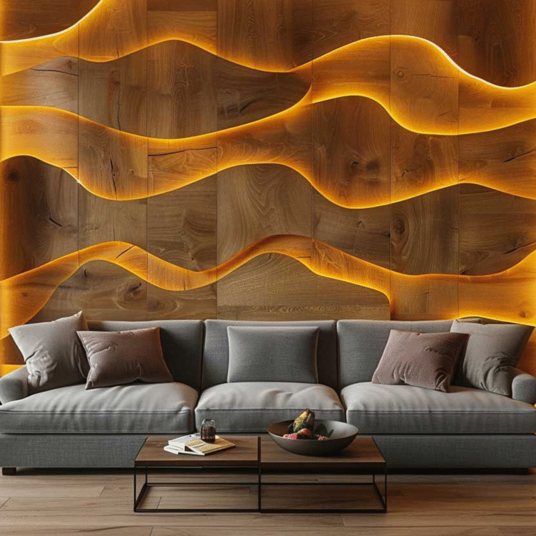 Wood panel dan lampu tigaa