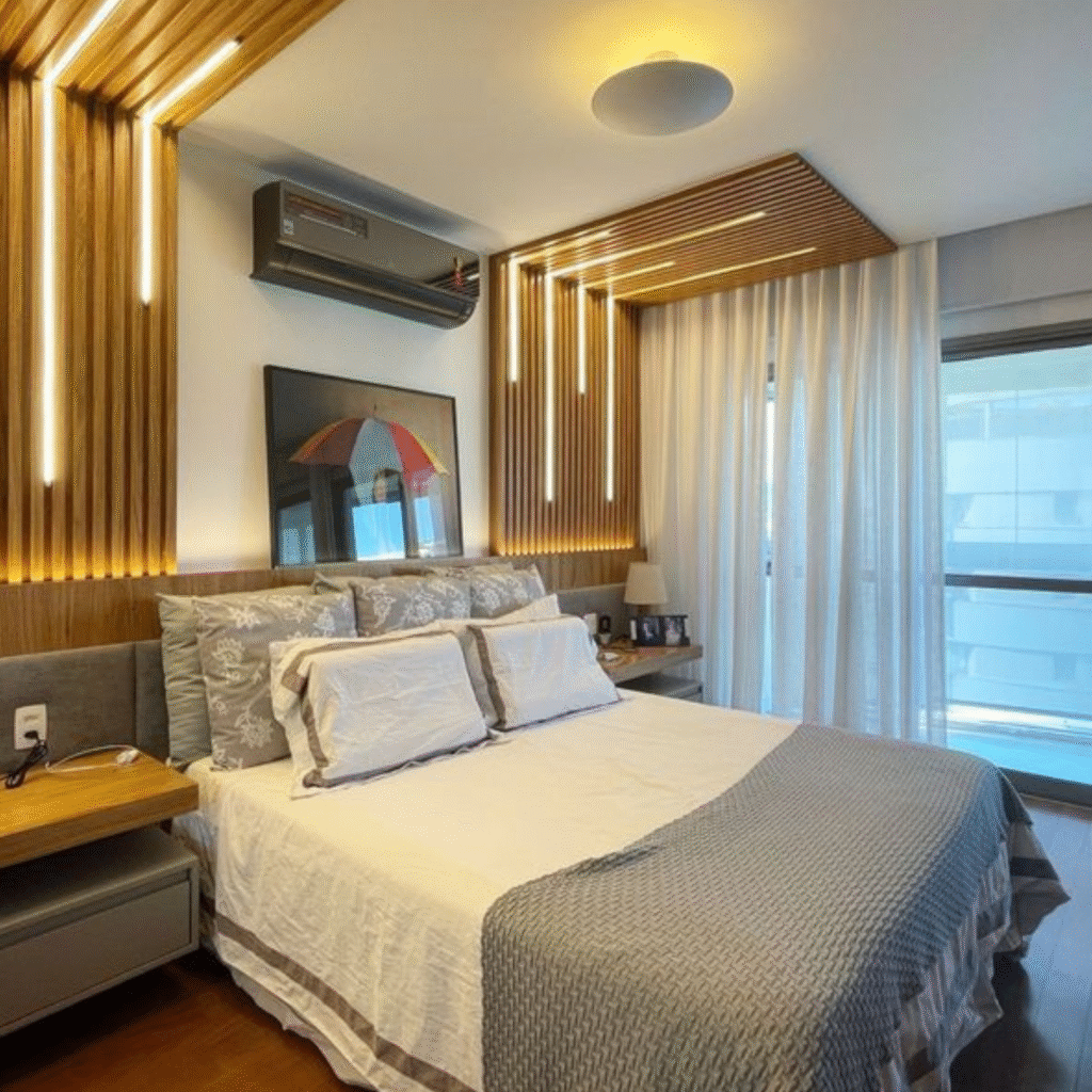 Wood panel kamar tidur tiga
