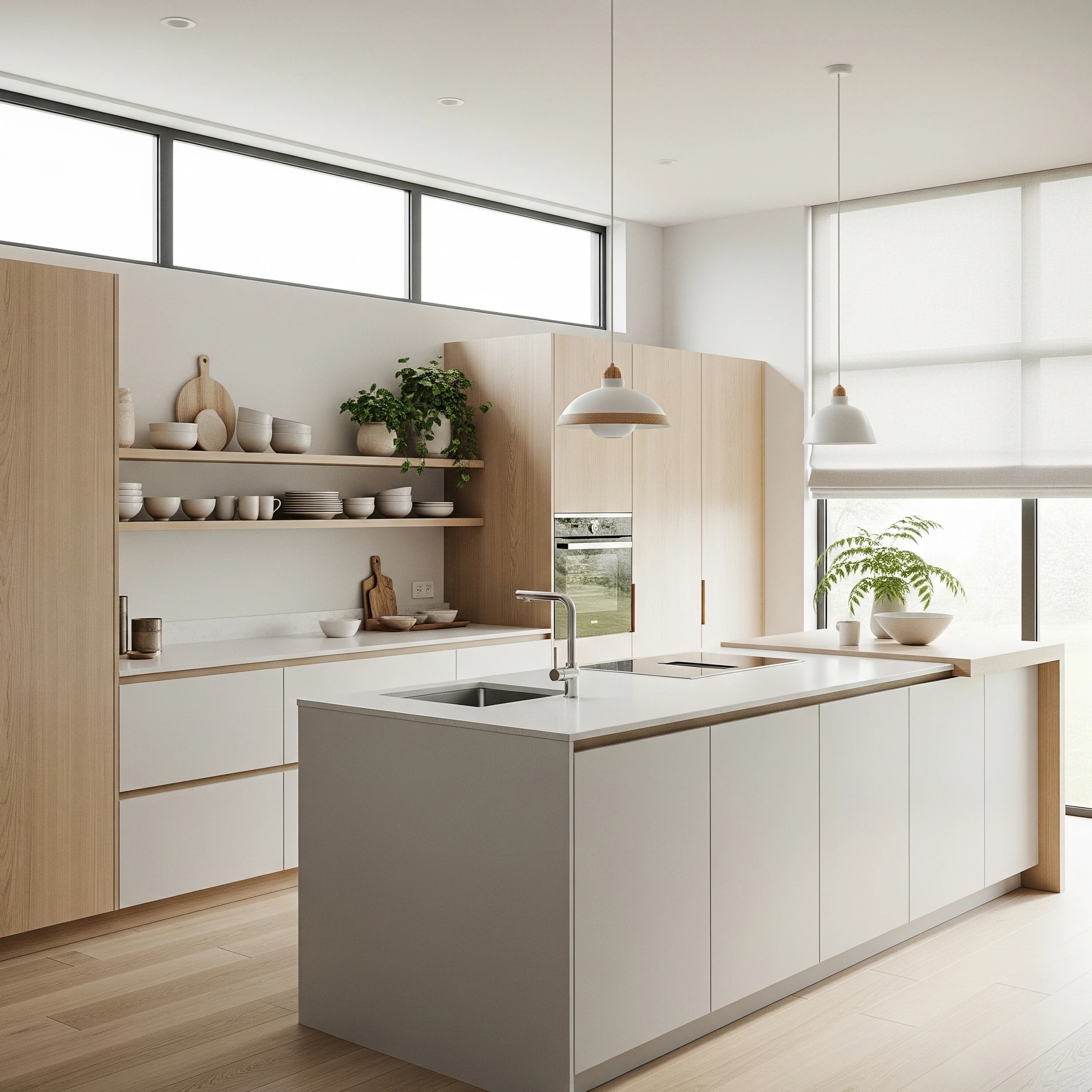 Kitchen Set Terbuka Japandi Minimalis 1x1