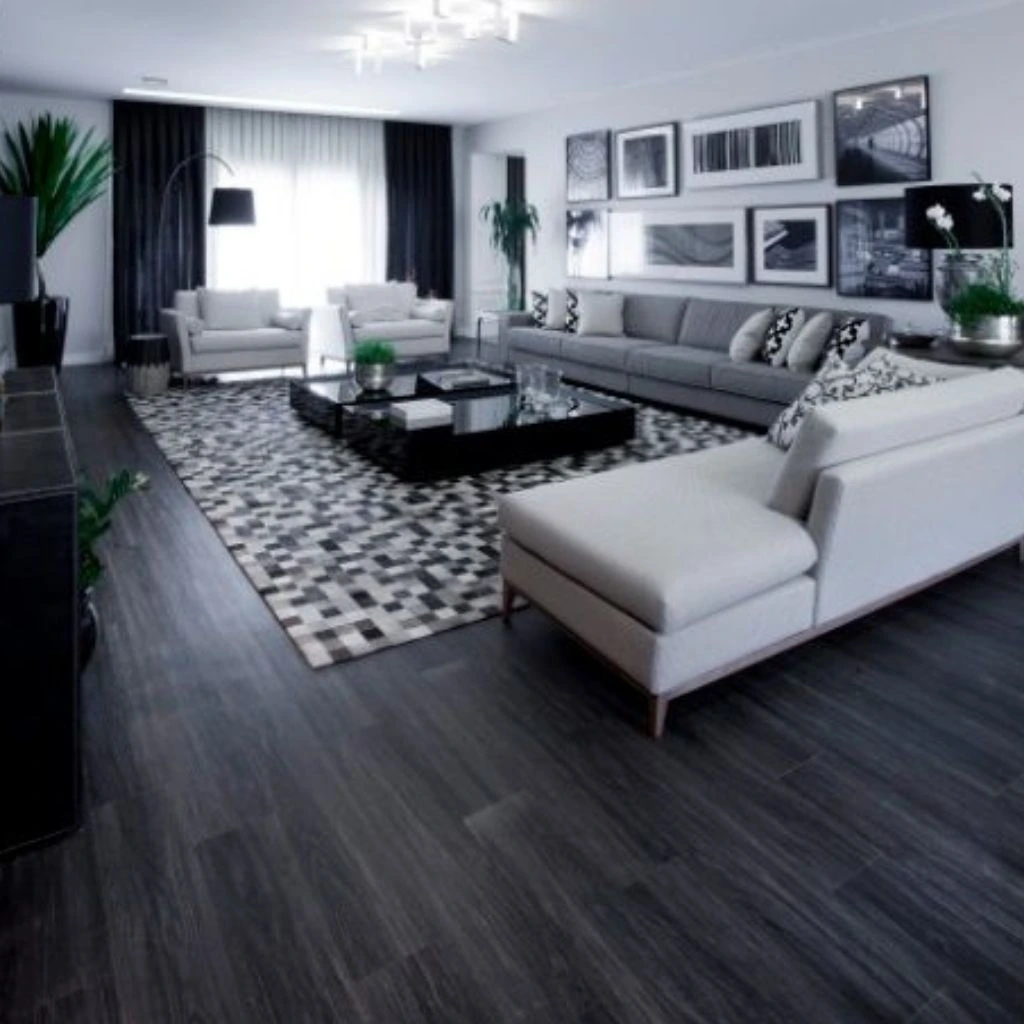 Lantai vinyl warna hitam