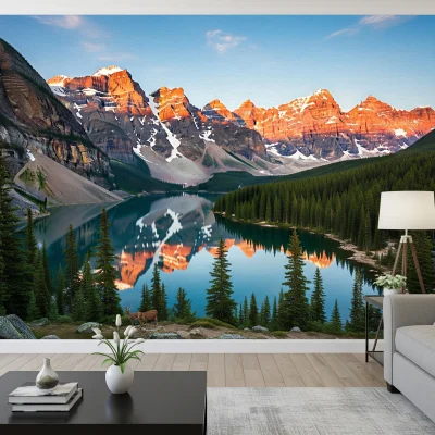 Wallpaper custom ruang tamu alam